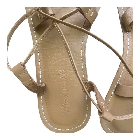 Madewell Boardwalk brown leather boho lace-up sandals Women 7 gladiator style - Picture 5 of 9